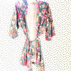 Vintage Green Floral Robe